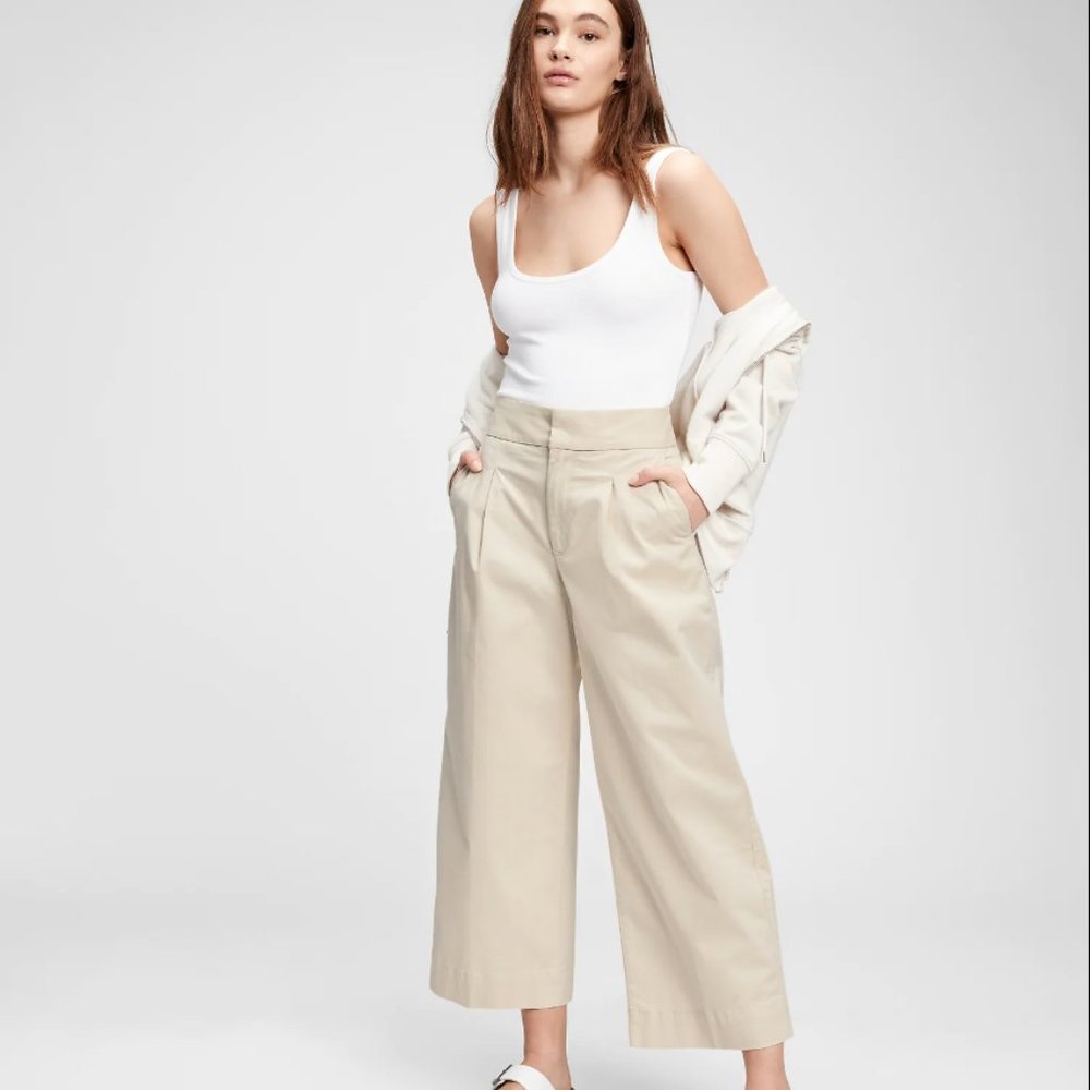 GAP High Rise Wide-leg Kahki